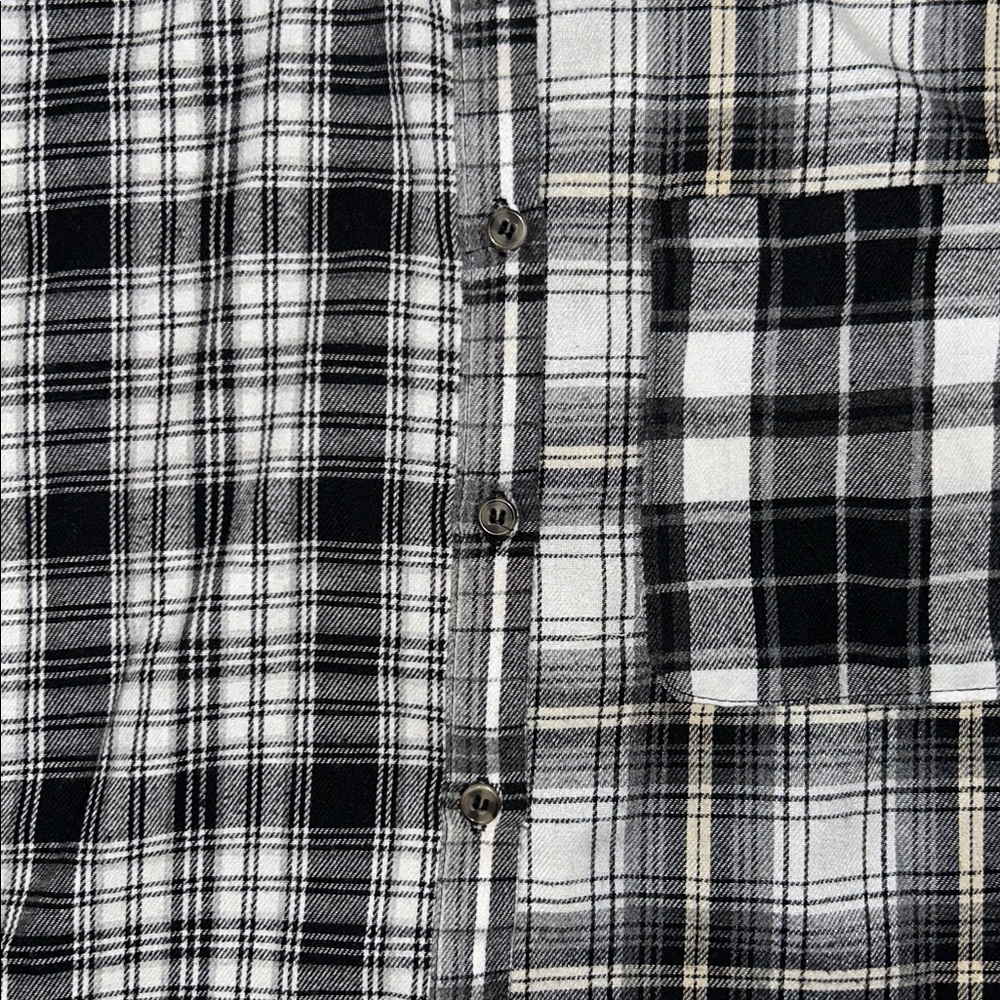 Forever 21 Multi Patchwork Plaid Cropped Flannel … - image 6